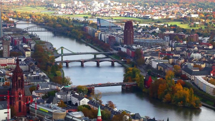 Maine River Frankfurt Germany Pack: Stock Video