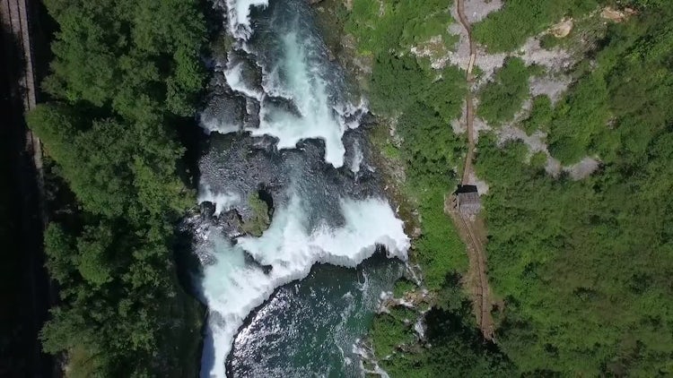 Una River Top View: Stock Video