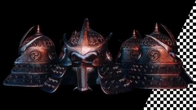 Samurai Helmet VJ Loop: Stock Motion Graphics
