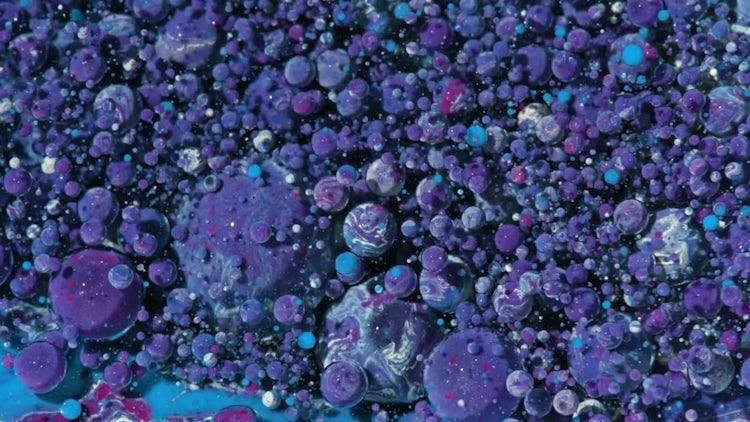 Bright Colors Bubbles Slow Motion Oil: Stock Video