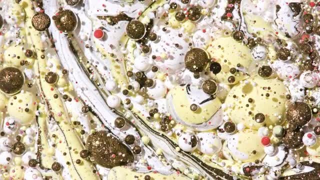 Gold And White Oil Bubbles: Stock Video