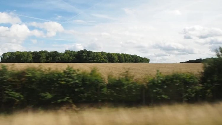 Countryside View From Moving Train: Stock Video