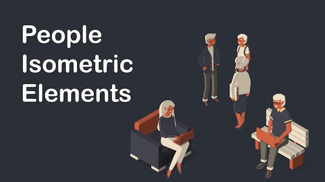 People Isometric Elements Freebies template preview