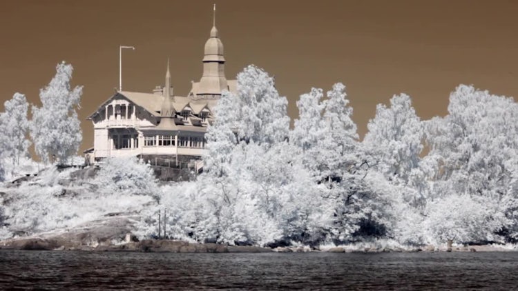 Infrared Finland: Cafeteria On Island: Stock Video