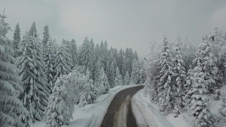 Mountain Road In Winter: Stock Video