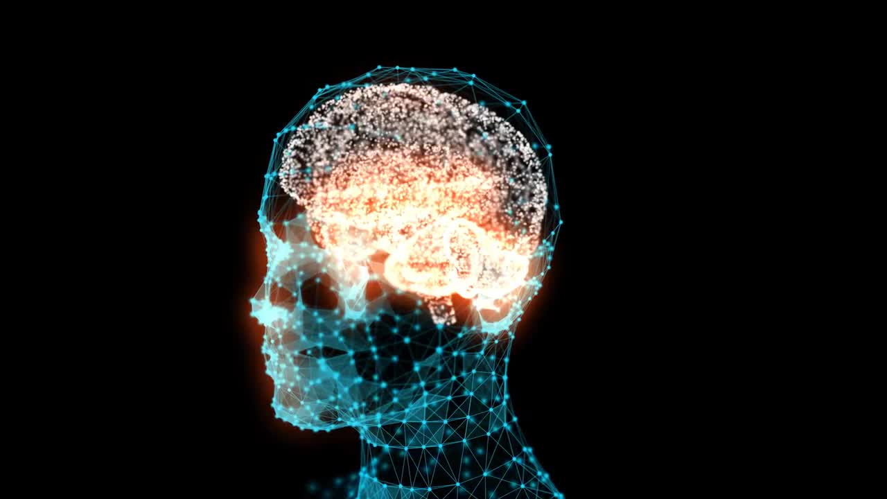 Human Brain Made Of Lights Stock Motion Graphics Motion Array