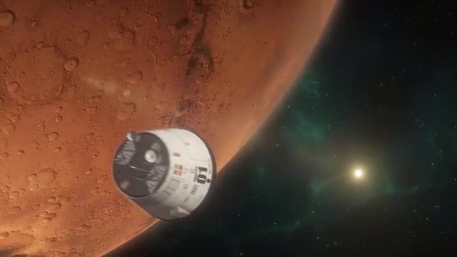 Lander Approaching Mars: Stock Motion Graphics