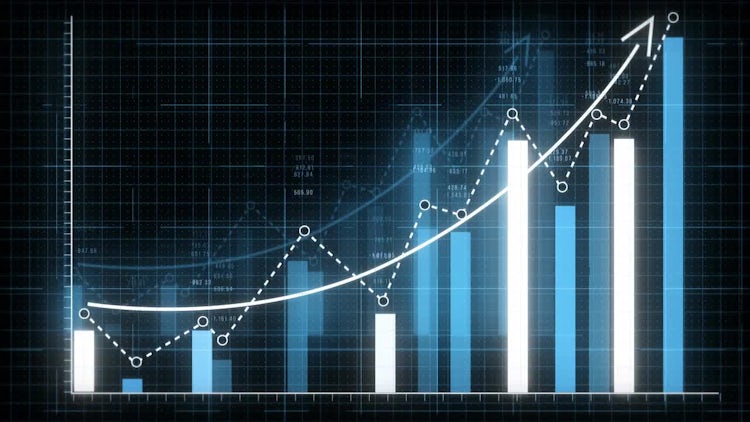 HUD Graph With Rising Arrow: Stock Motion Graphics