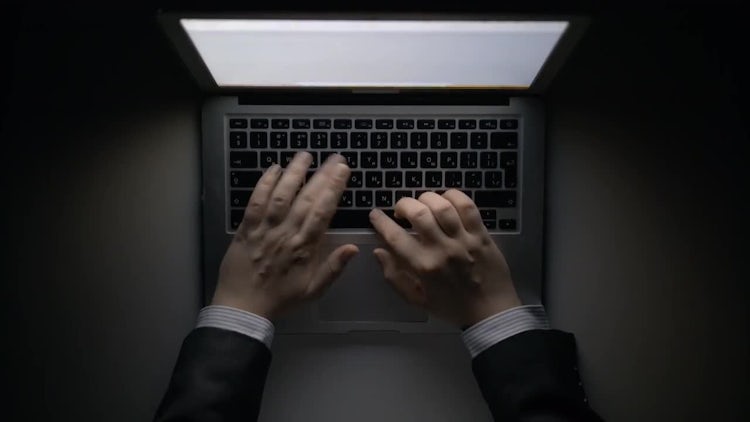Man Working On A Laptop: Stock Video