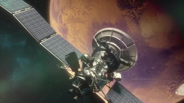 Space Satellites in Mars Orbit: Stock Motion Graphics