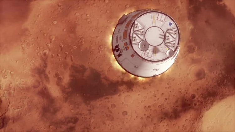 Mars Spaceship Landing: Stock Motion Graphics