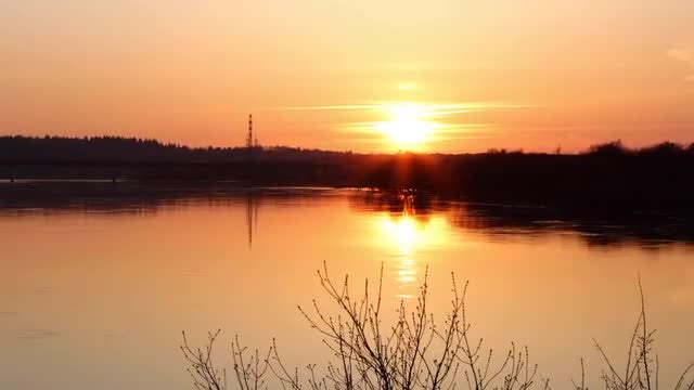 Sunset Over The River: Stock Video