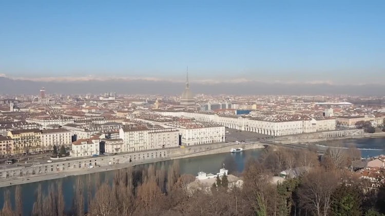 Aerial View Of The City Of Turin: Stock Video