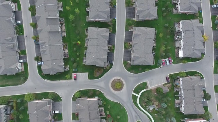Aerial View Of Duplex Housing : Stock Video