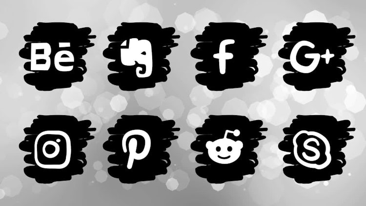 Hand Drawn Social Media Icons: Stock Motion Graphics