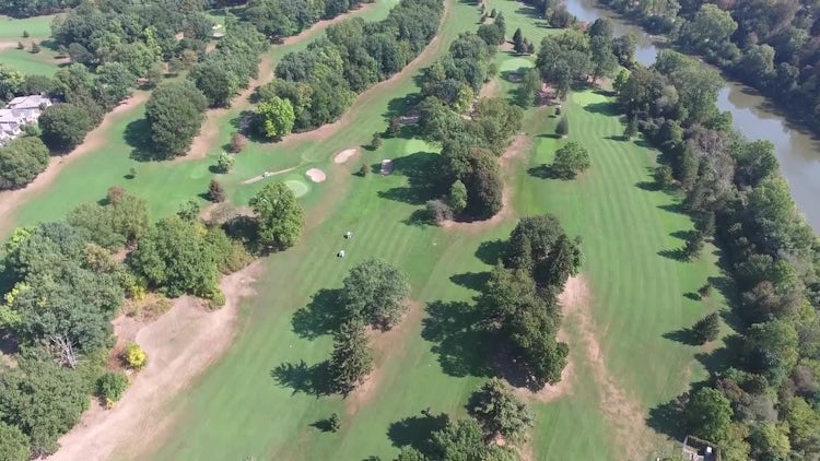Aerial View Of Golf Course : Stock Video