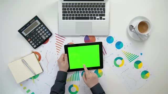 Man Tapping On A Tablet: Stock Video