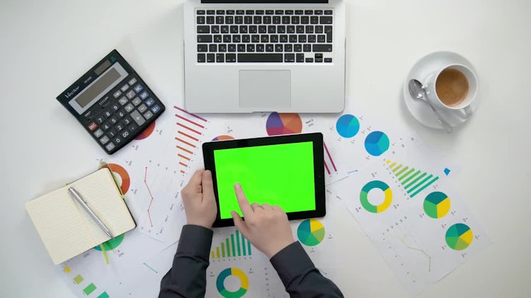 Man Working On A Tablet: Stock Video