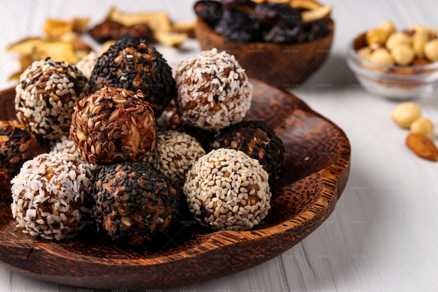 Healthy Energy Balls: Stock Photos