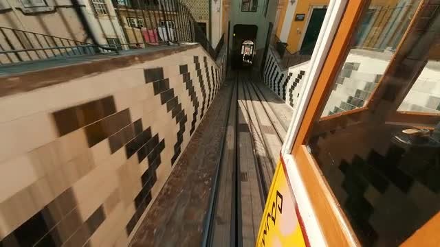 Passenger POV On Tram Elevator : Stock Video