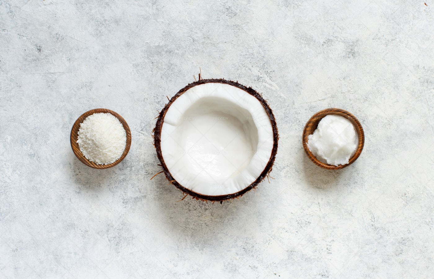 Coconut, Oil And Flour: Stock Photos