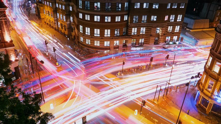 Traffic Light trails In London: Stock Video