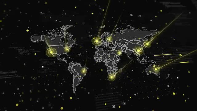 World Map Global Connections: Stock Motion Graphics