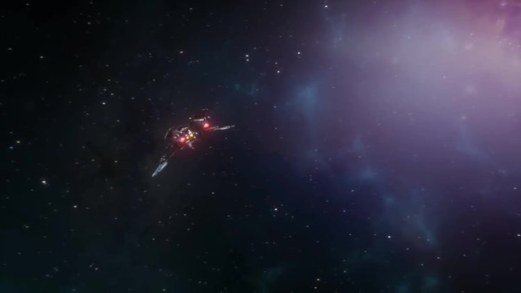 Spaceship Approaching And Leaving Earth: Stock Motion Graphics