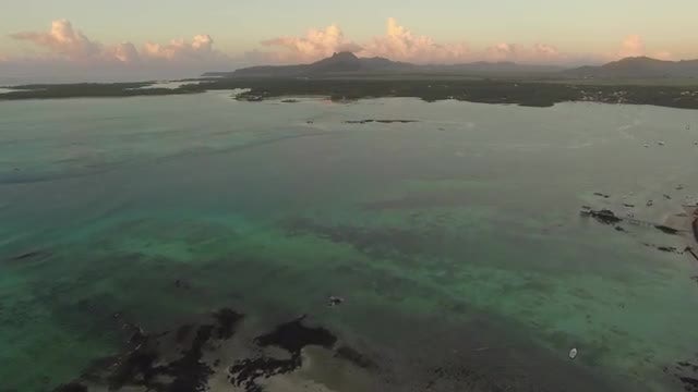 Aerial View Of Mauritius Coastline: Stock Video