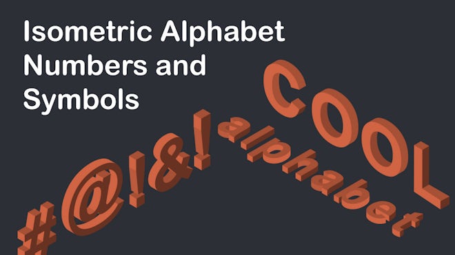 Isometric Alphabet, Numbers And Symbols Freebies template preview