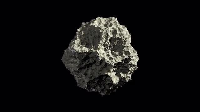 Asteroid Rock In Space Loop Alpha: Stock Motion Graphics