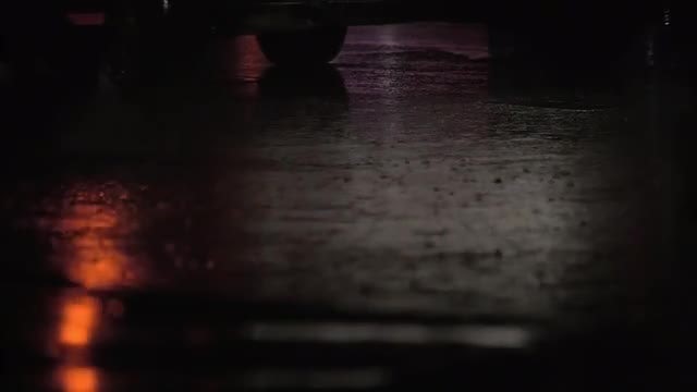 Close Up View Off Rain On The Road : Stock Video