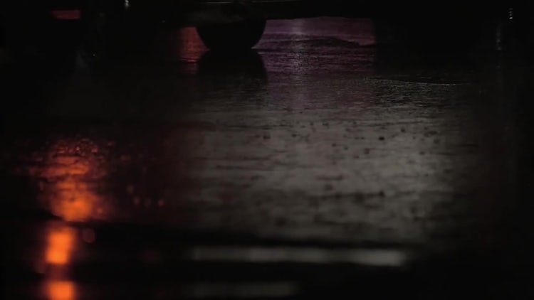 Close Up View Off Rain On The Road : Stock Video