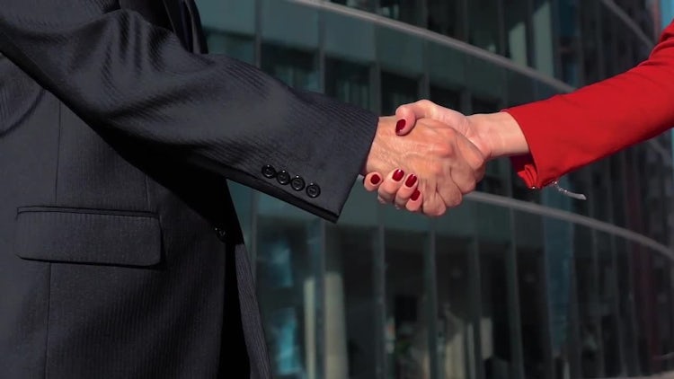 Man And Woman Shake Hands: Stock Video