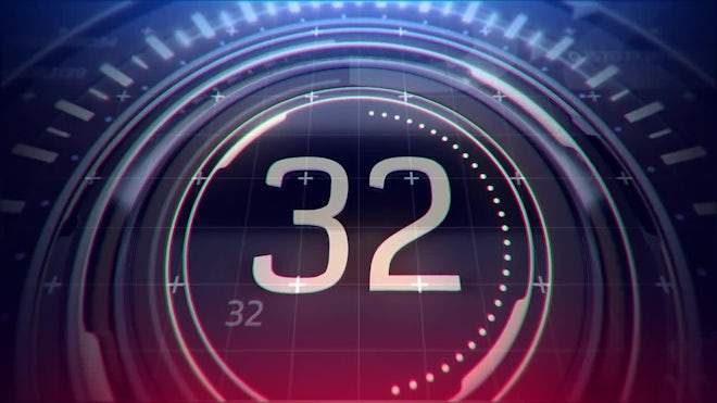 Circular countdown clock, 60 seconds wit, Stock Video