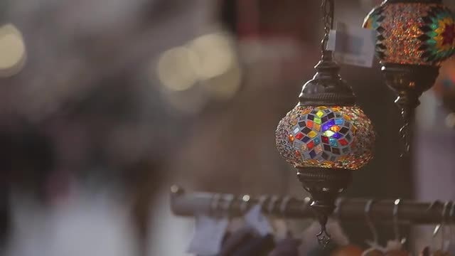 Closeup Shot Of Souvenir Lamp: Stock Video