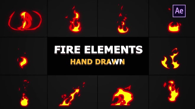 Cartoon Fire Elements - After Effects Templates | Motion Array