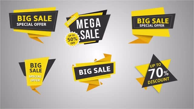 11 Flat Sale Label v.2: After Effects Templates