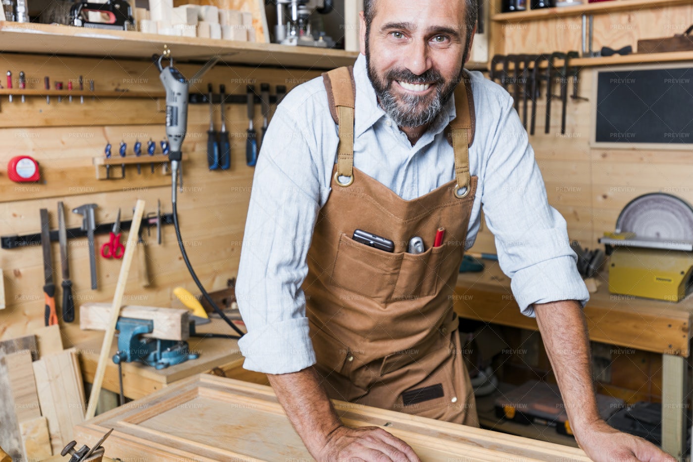Carpenter At Work: Stock Photos