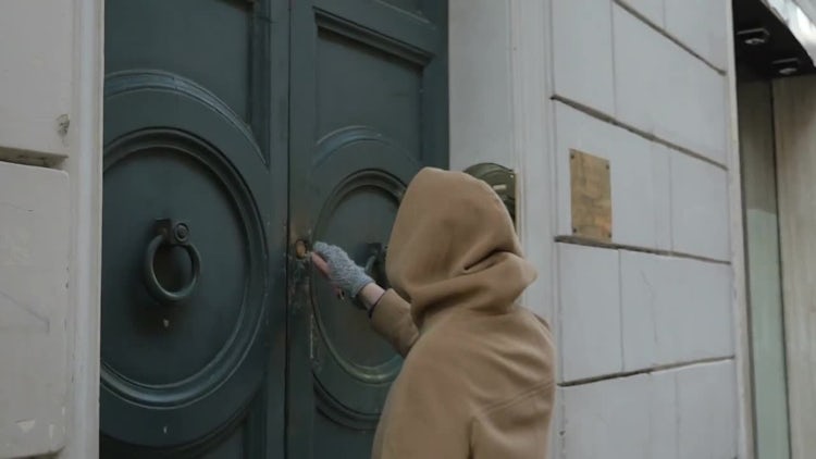 Opening Entrance Door And Entering: Stock Video