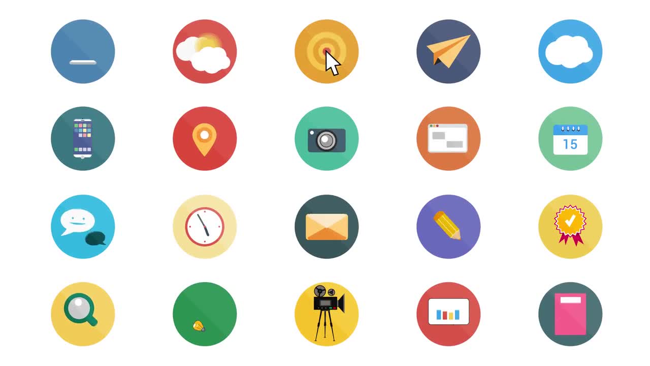 Download Flat Animated Icons - Motion Graphics Templates | Motion Array