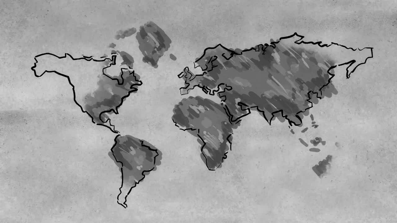 Gray Scale World Map - Stock Motion Graphics | Motion Array