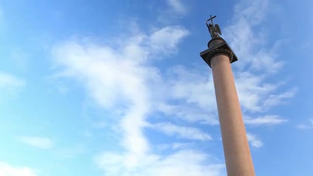 Alexander Column In St. Petersburg: Stock Video