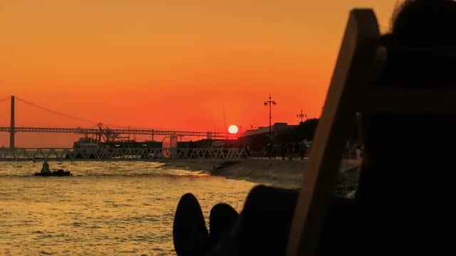 Wonderful Sunset In Lisbon, Portugal: Stock Video