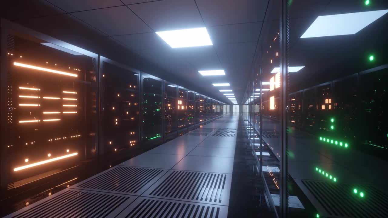 Panning Server Room - Stock Motion Graphics | Motion Array