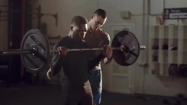 Man Exercising With Barbell : Stock Video
