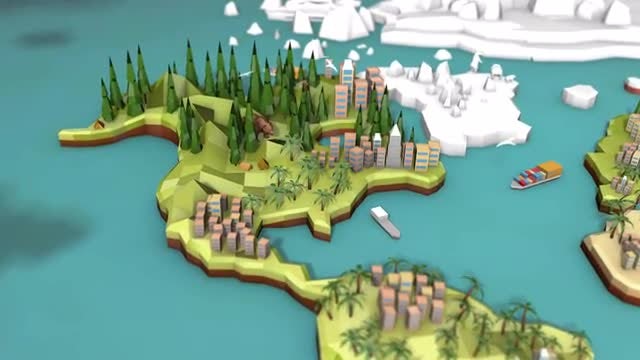 Low Poly Earth - North America: Stock Motion Graphics