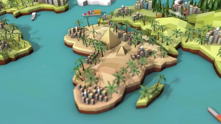 Low Poly Earth - Africa: Stock Motion Graphics