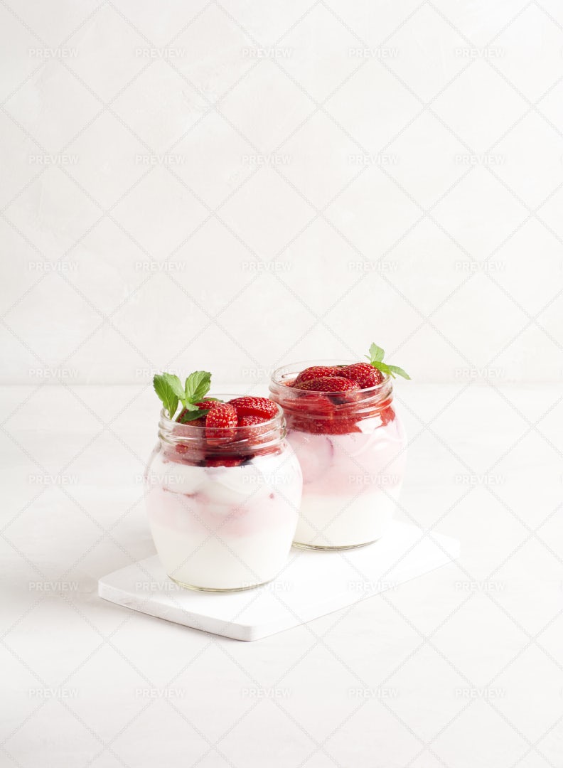 Homemade Fruity Yogurt: Stock Photos