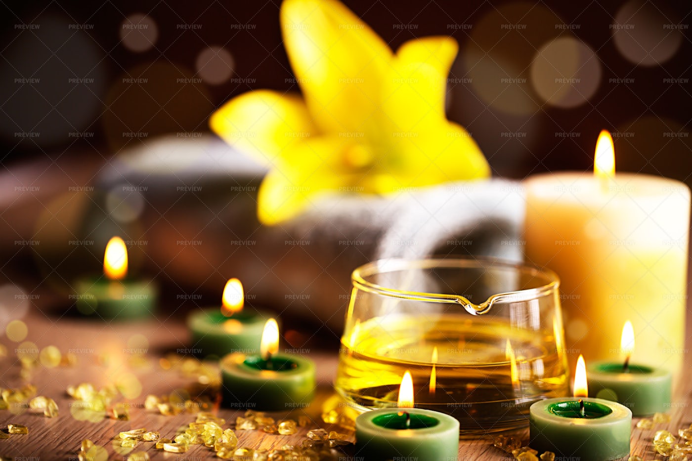 Candles In The Spa - Stock Photos | Motion Array